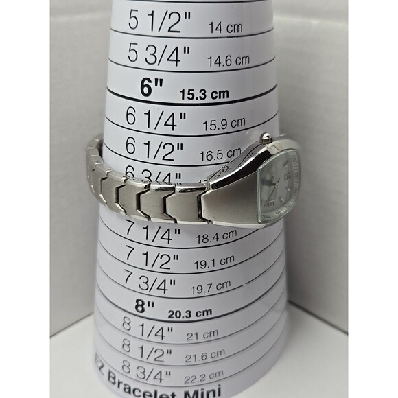 Tomax IBM Womens Quartz Watch Silvertone Tonneau White Dial Bracelet New Battery - Picture 7 of 11